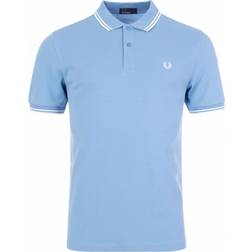 Fred Perry Twin Tipped Polo Shirt - Sky/Snow White/Snow White