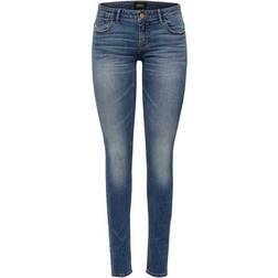 Only Coral Superlow Skinny Fit Jeans - Blue/Dark Blue Denim