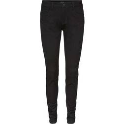Vero Moda Normal Waist Slim Seven Shape Up Fit Jeans - Black