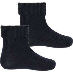 Minymo Baby Rib Sock 2-pack - Dark Navy (5068 D-778)