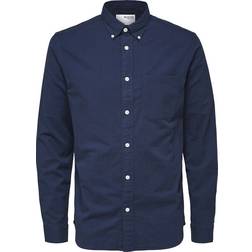 Selected Organic Cotton Oxford Shirt - Blue/Moonlit Ocean