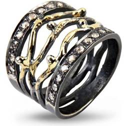 By Birdie Benedict Ring - Silver/Gold/Diamonds