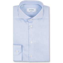Eton Signature Twill Super Slim Fit Extreme Cut Away Collar Shirt - Blue