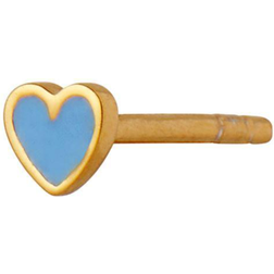 Stine A Petit Love Heart Earring - Gold/Light Blue