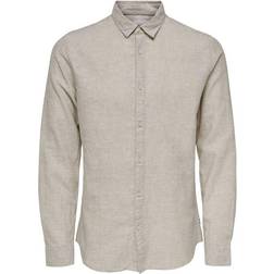 Only & Sons Solid Long Sleeved Shirt - Grey/Chinchilla