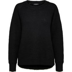Selected Rounded Wool Mixed Sweater - Black