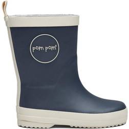 Pom Pom Rubber Boots - Navy