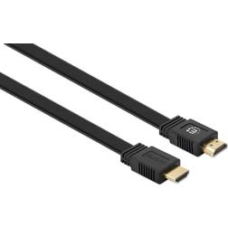 Manhattan Flat HDMI-HDMI High Speed with Ethernet 2m