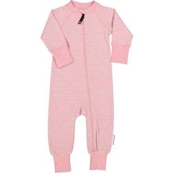 Geggamoja Two Way Zip-pyjamas - Classic Pink/White (115144)
