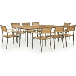 vidaXL 47296 Havemøbelsæt, 1 borde inkl. 8 stole
