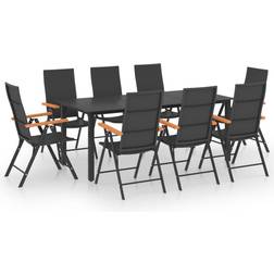 vidaXL 3060075 Havemøbelsæt, 1 borde inkl. 8 stole