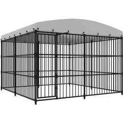 vidaXL Outdoor Dog Cage with Roo