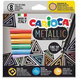 CARIOCA Metallic Fin Tip Markers 8-pack