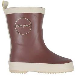Pom Pom Rubber Boots - Mahogany