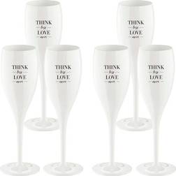Koziol Cheers Think Less Love More Champagneglas 10cl 6stk