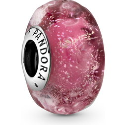 Pandora Wavy Fancy Murano Glass Charm - Silver/Pink