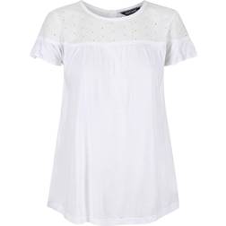Regatta Abitha Short Sleeved Broiderie T-shirt - White