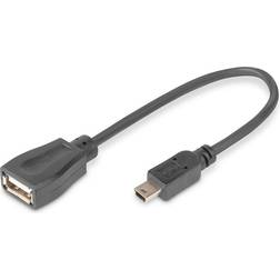 Digitus USB A-USB Mini-B 2.0 M-F 0.2m