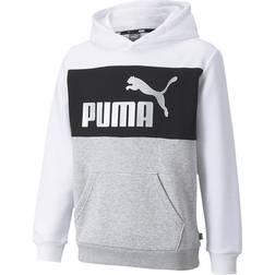 Puma Essentials+ Color Block Youth Hoodie - Puma White/Silver (846128-02)