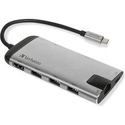 Verbatim USB C-HDMI/RJ45/USB C/USB A M-F Adapter
