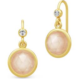 Julie Sandlau Moon Earrings - Gold/Moonstone/Transparent