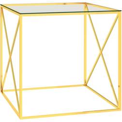 vidaXL Stainless Steel and Glass Sofabord 55x55cm