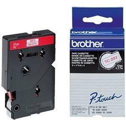 Brother Labelling Tape Cassette Red on White