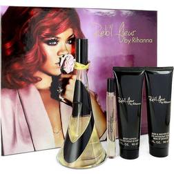 Rihanna Reb'l Fleur Gift Set EdP 100ml + Body Lotion 90ml + Shower Gel 90ml + Roll-On EdP 10ml