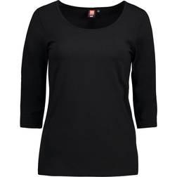 ID Ladies Stretch 3/4 Sleeved T-Shirt - Black