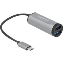 DeLock USB 3.2 Gen 1 Card Reader for microSD / SD with USB Hub (64115)
