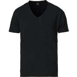 Replay Raw Cut V Neck T-shirt - Black