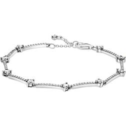 Pandora Sparkling Pavé Bars Bracelet - Silver/Transparent