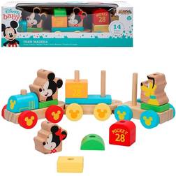 Legetøjs Tog I Træ Til Baby Mickey Og Minnie Mouse