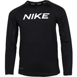 Nike Kid's Pro Long-Sleeve Training Top - Black/White