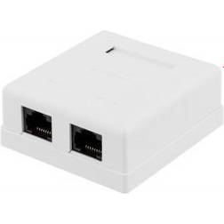 Deltaco Wall Outlet 2-port Cat 6