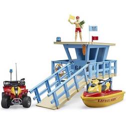 Bruder bworld lifeguard station with quad bike and personal water craft