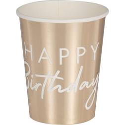 Ginger Ray Paper Cups Happy Birthday Gold 8-pack