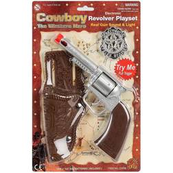 Gonher Cowboy Revolver playset m. lys/lyd