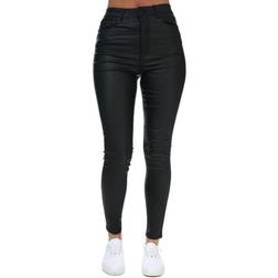 Vero Moda Loa High Waist Coated Skinny Jeans - Black