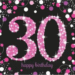 Amscan 30 års Fødselsdag servietter Pink