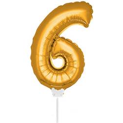 Folat Folie ballon på pind Guld 7 tal 36 cm
