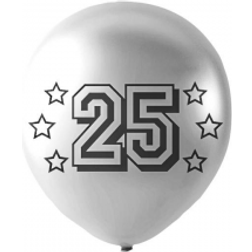 Globosnordic Sølv balloner med tallet 25