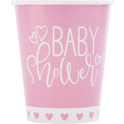 Unique Paper Cups Hearts Baby Shower 8-pack