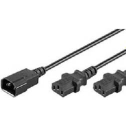 MicroConnect forlængerkabel til strøm IEC 60320 C13 til IEC 60320 C14 60 cm