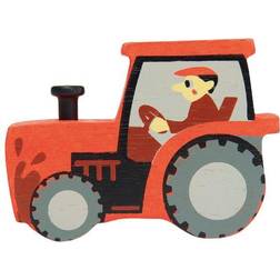 junior traktor 8 cm trä röd