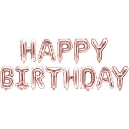 PartyDeco Text & Theme Balloons Happy Birthday Rosegold