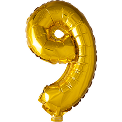 Guld folieballon som tallet 9
