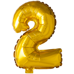 Guld folieballon som tallet 2