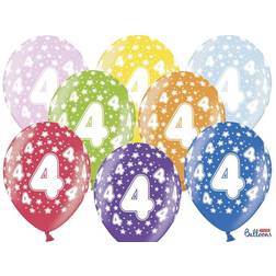 PartyDeco Fødselsdagsballoner, 4 år