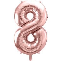PartyDeco Foil Balloon Number 8 86cm Rose Gold